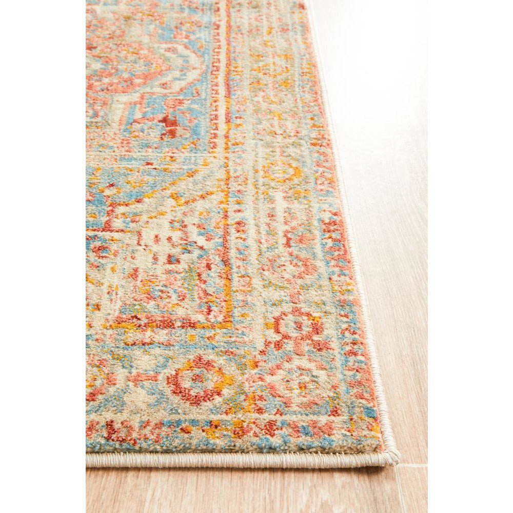 Minya 1644 Blue Multi Colour Transitional Runner Rug - Rugs Of Beauty - 5