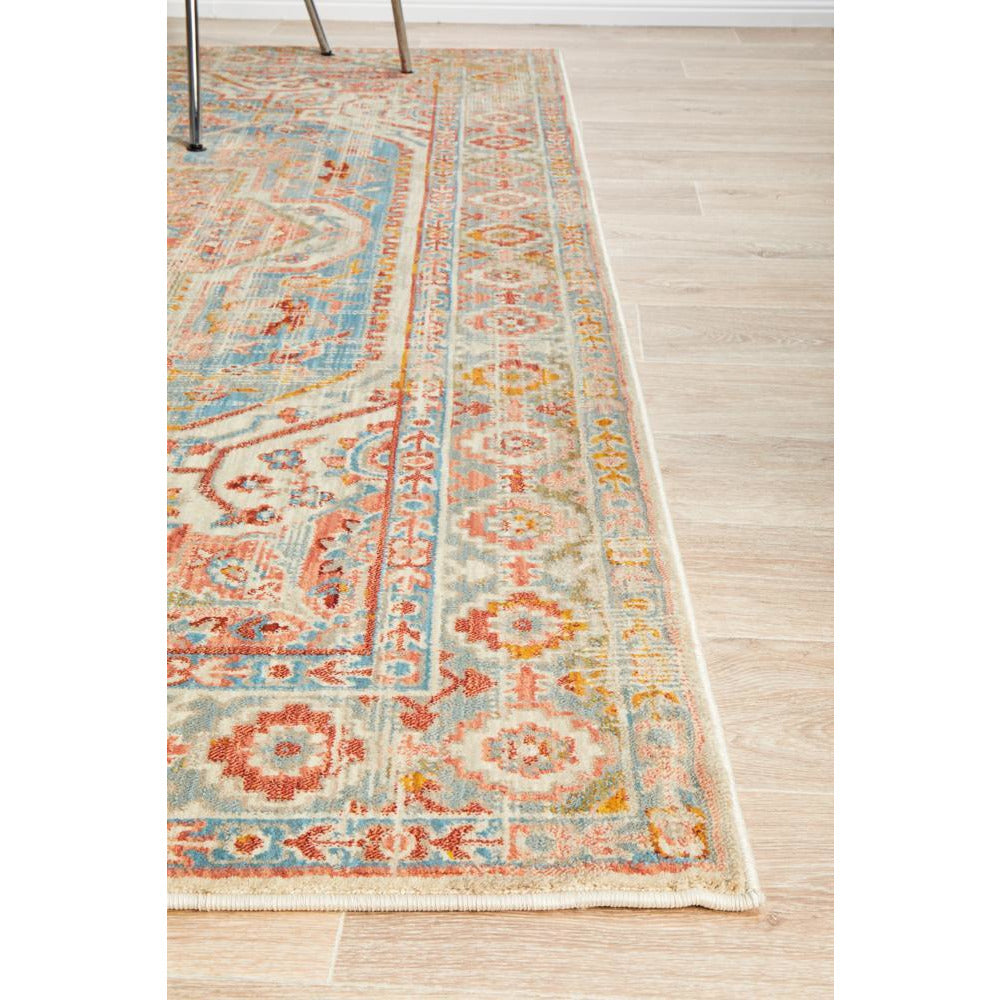 Minya 1644 Blue Multi Colour Transitional Rug - Rugs Of Beauty - 6