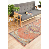 Minya 1645 Terracotta Multi Colour Transitional Runner Rug - Rugs Of Beauty - 3