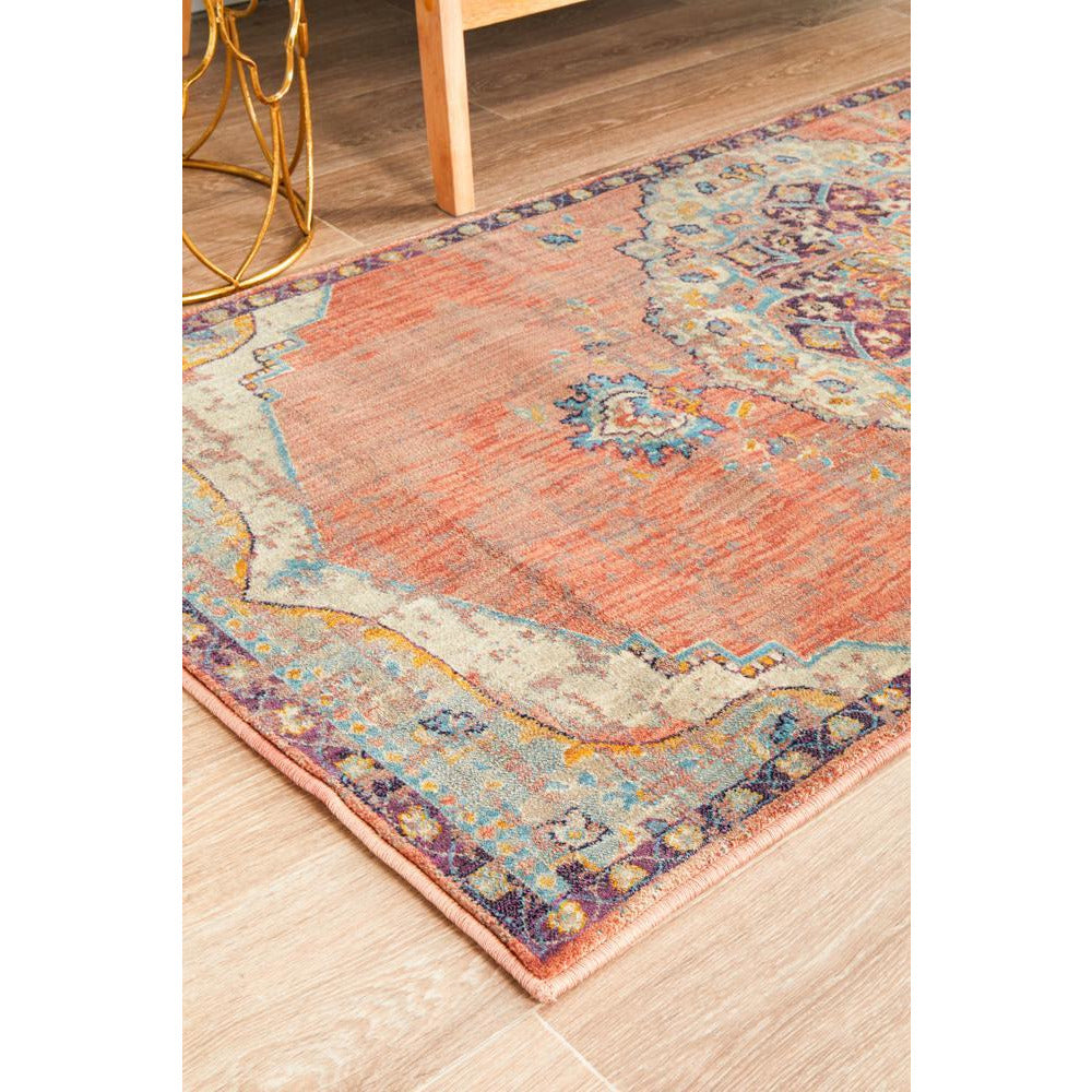 Minya 1645 Terracotta Multi Colour Transitional Runner Rug - Rugs Of Beauty - 5