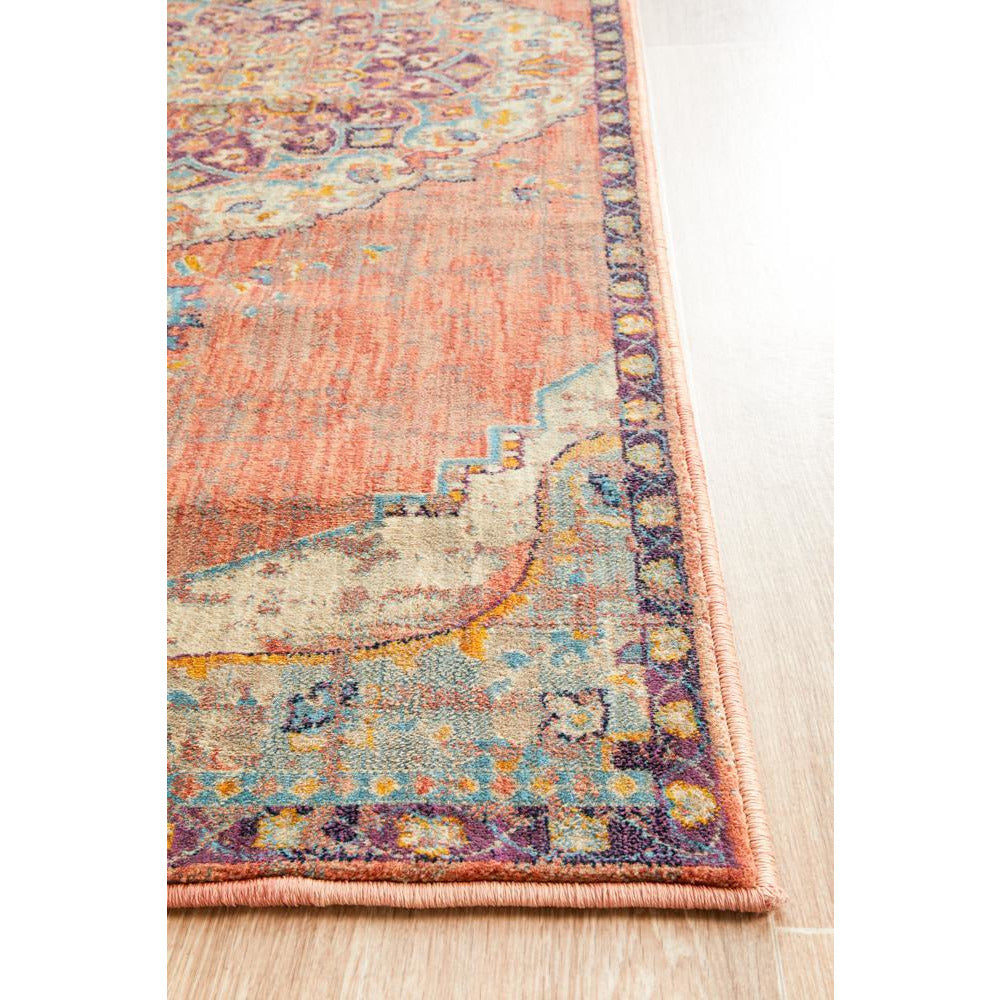 Minya 1645 Terracotta Multi Colour Transitional Runner Rug - Rugs Of Beauty - 6