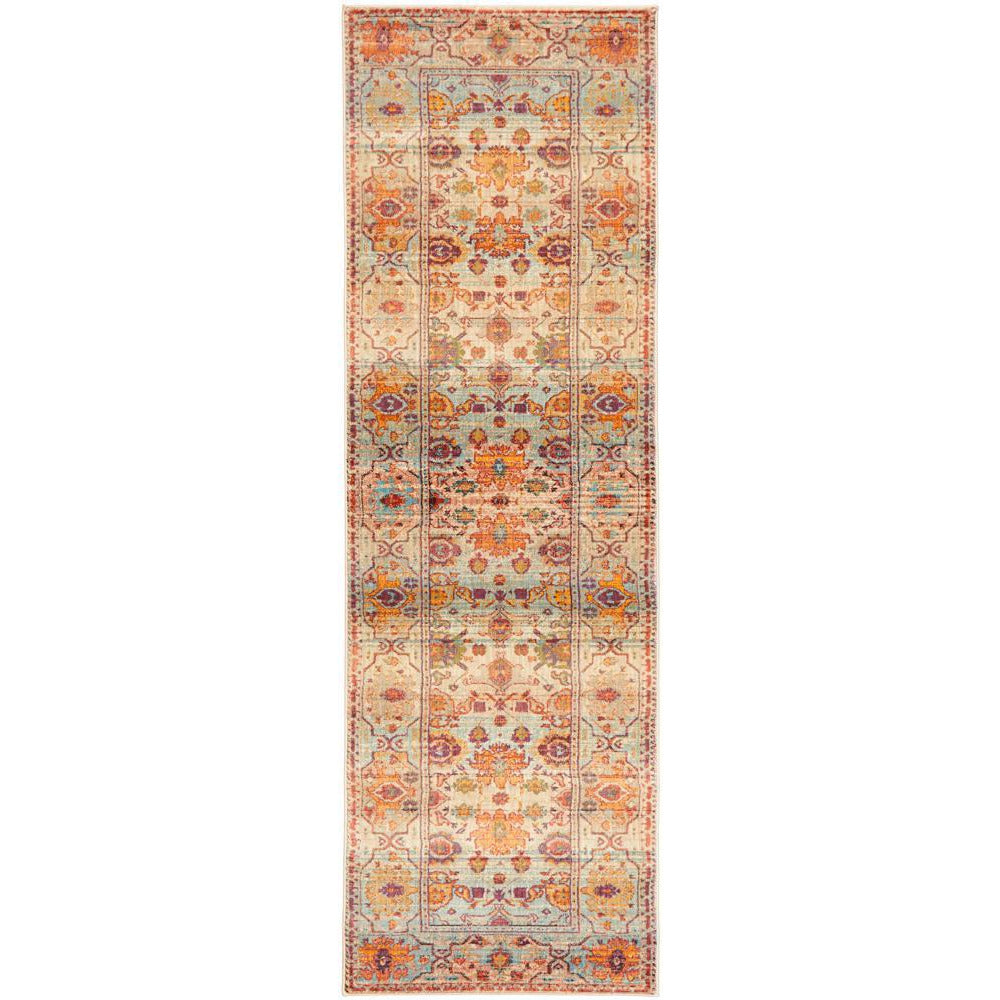 Minya 1646 Multi Colour Transitional Runner Rug - Rugs Of Beauty - 1