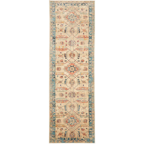 Minya 1647 Bone Multi Colour Transitional Runner Rug - Rugs Of Beauty - 1