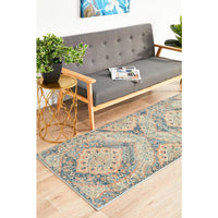 Minya 1648 Navy Blue Multi Colour Transitional Runner Rug - Rugs Of Beauty - 3