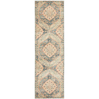 Minya 1648 Navy Blue Multi Colour Transitional Runner Rug - Rugs Of Beauty - 1