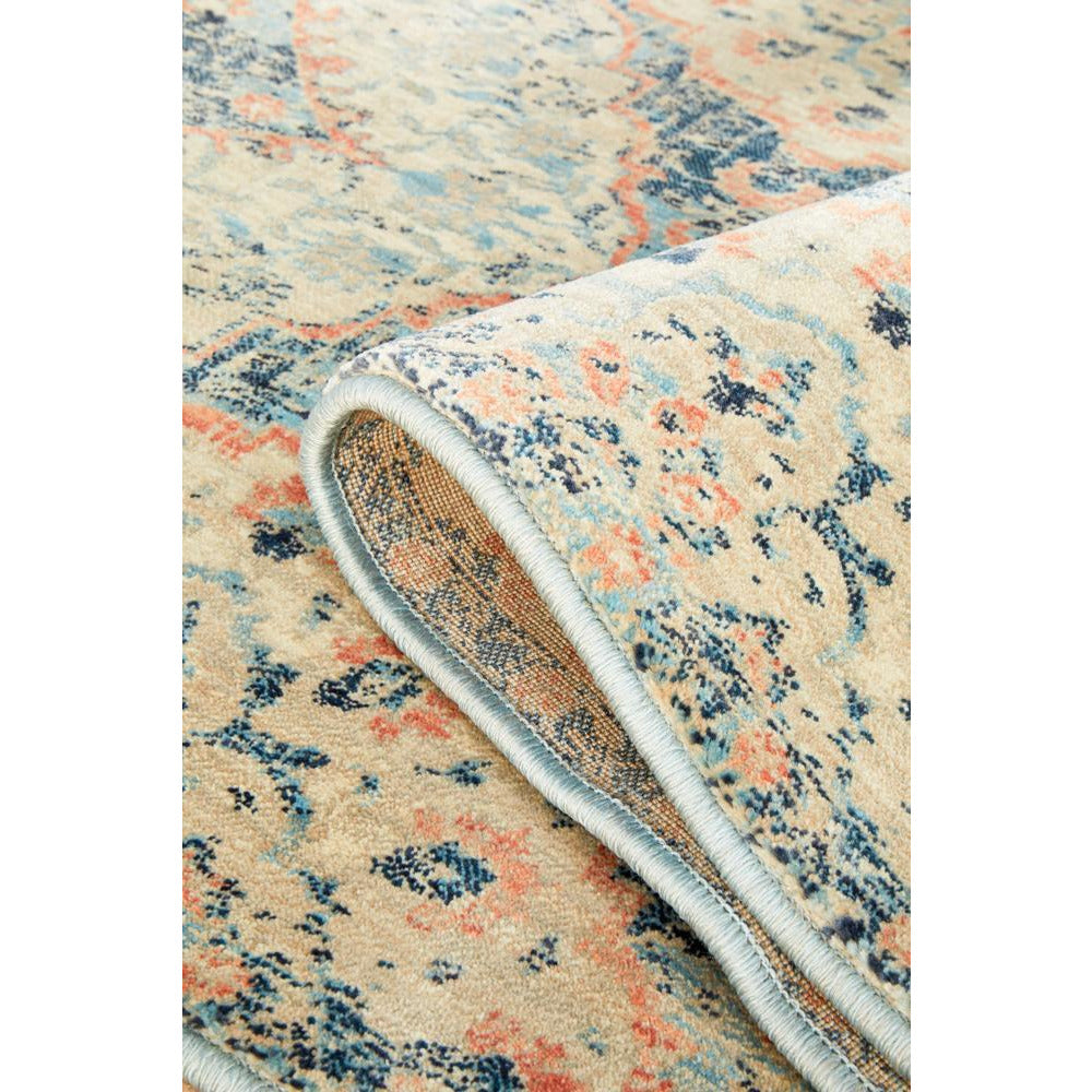 Minya 1648 Navy Blue Multi Colour Transitional Runner Rug - Rugs Of Beauty - 9