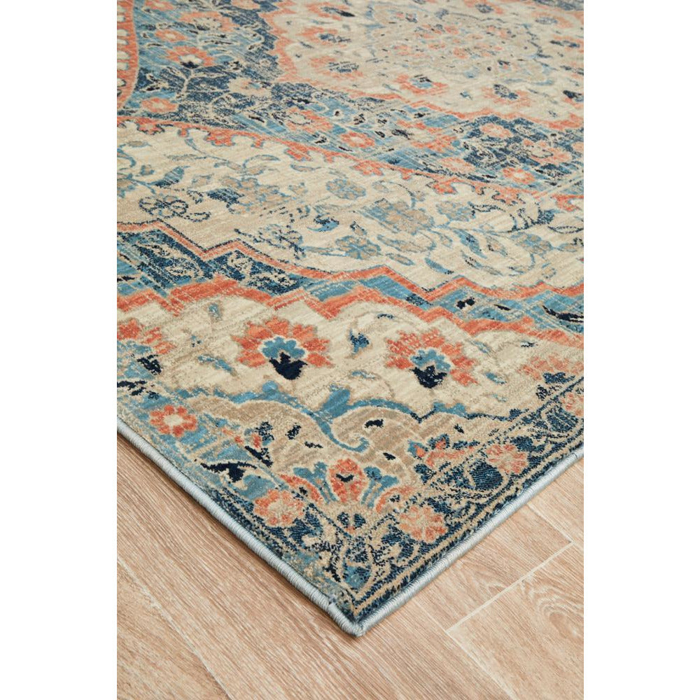 Minya 1648 Navy Blue Multi Colour Transitional Rug - Rugs Of Beauty - 5