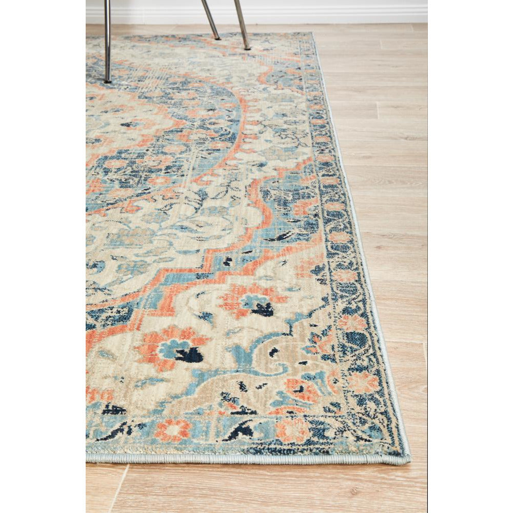 Minya 1648 Navy Blue Multi Colour Transitional Rug - Rugs Of Beauty - 6