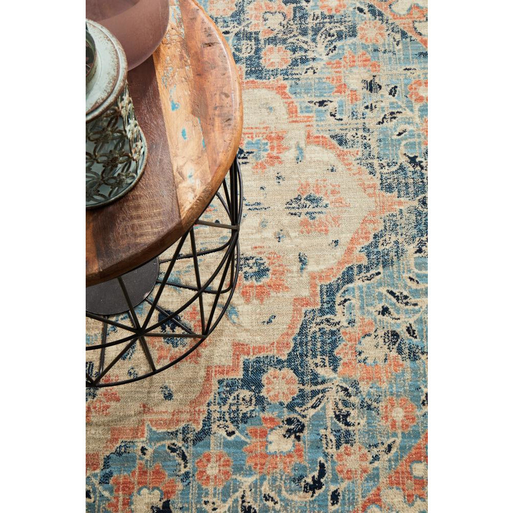 Minya 1648 Navy Blue Multi Colour Transitional Rug - Rugs Of Beauty - 8