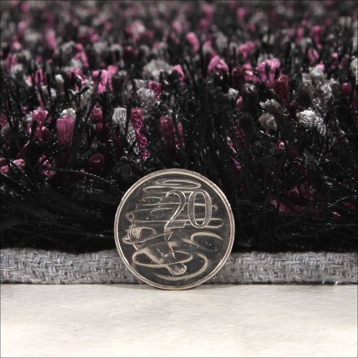 Barcelona Soft Shag Rug Black Purple Grey - Rugs Of Beauty - 5