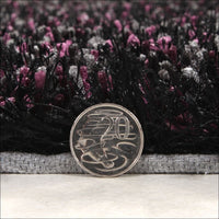 Barcelona Soft Shag Rug Black Purple Grey - Rugs Of Beauty - 5