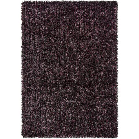 Barcelona Soft Shag Rug Black Purple Grey - Rugs Of Beauty - 1