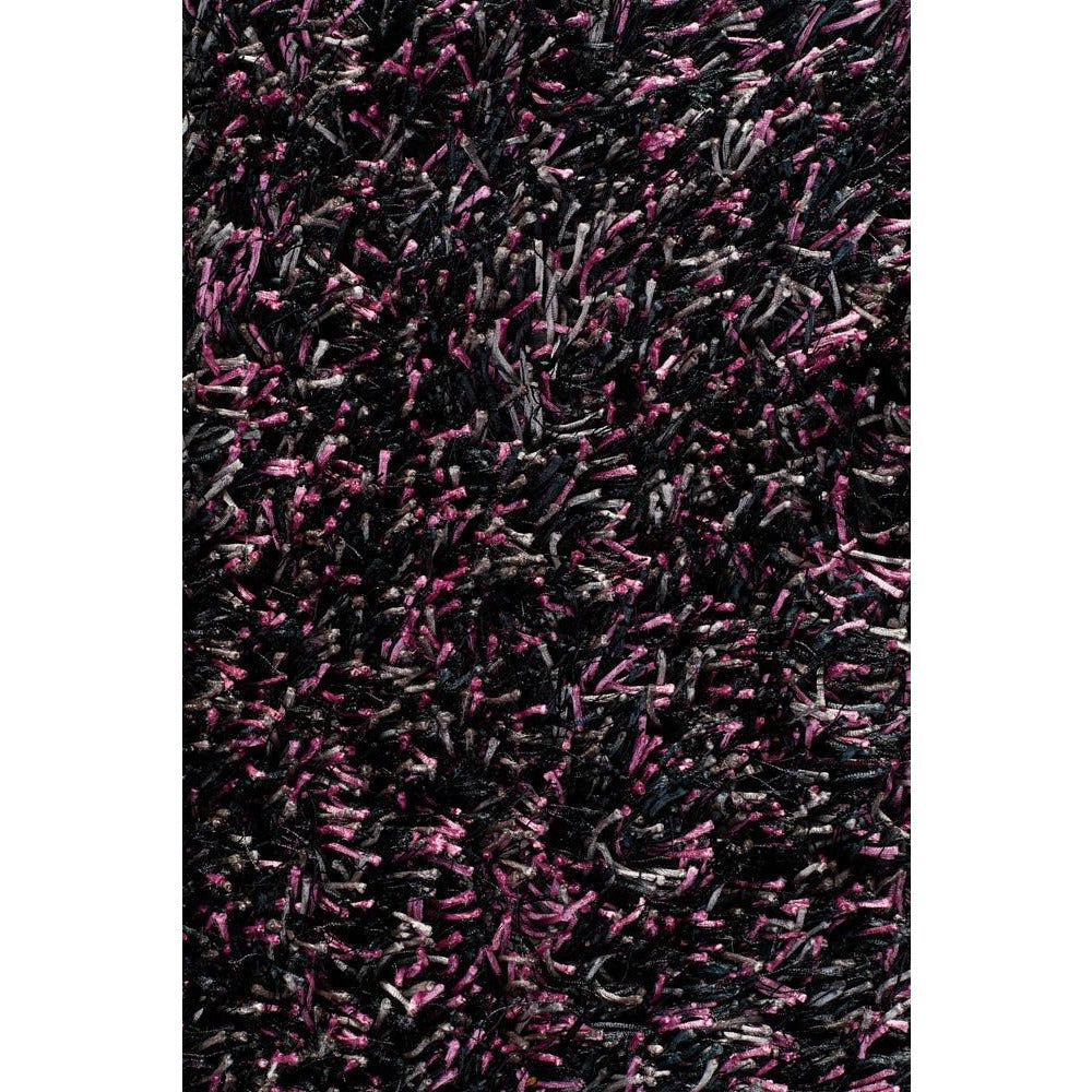 Barcelona Soft Shag Rug Black Purple Grey - Rugs Of Beauty - 8