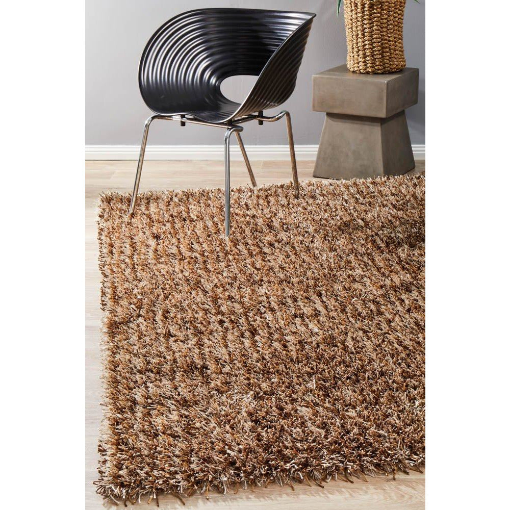 Barcelona Soft Shag Rug Light Brown Beige - Rugs Of Beauty - 2