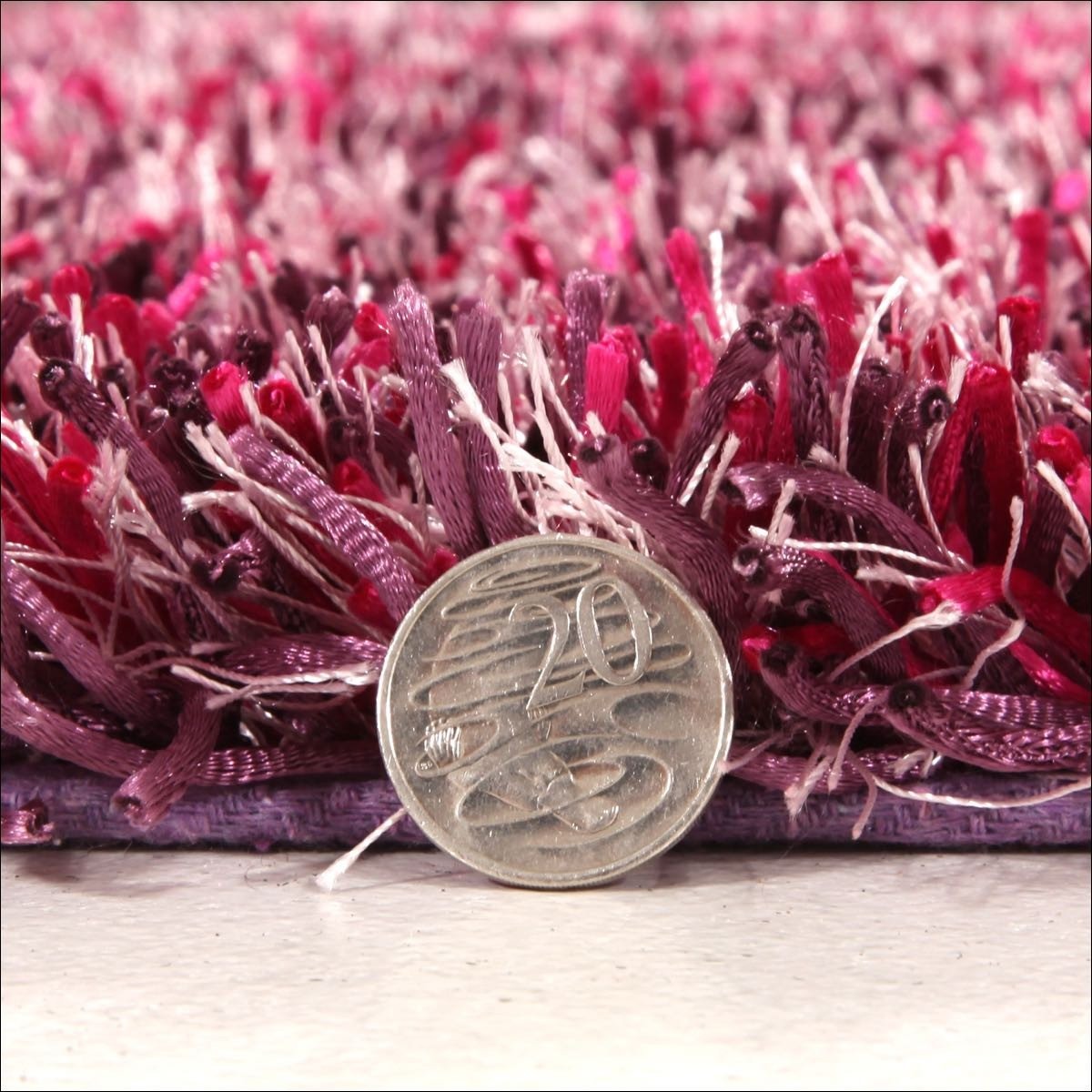 Barcelona Soft Shag Rug Mauve Red White Pink - Rugs Of Beauty - 7