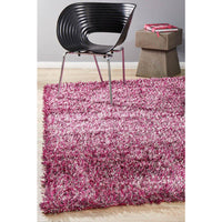 Barcelona Soft Shag Rug Mauve Red White Pink - Rugs Of Beauty - 2
