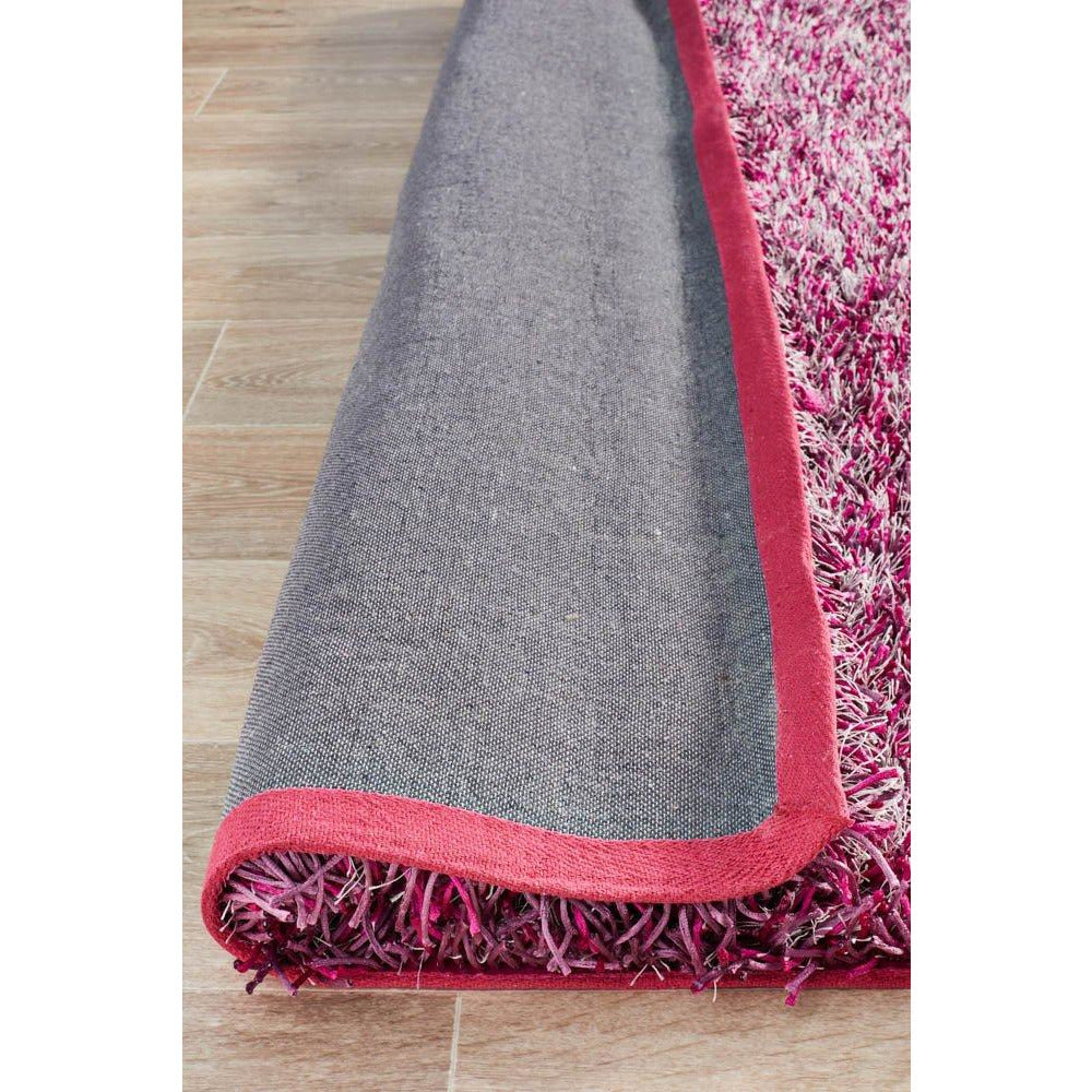 Barcelona Soft Shag Rug Mauve Red White Pink - Rugs Of Beauty - 8