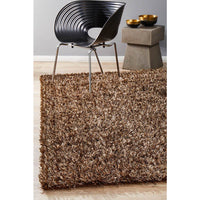 Barcelona Soft Shag Rug Brown Beige - Rugs Of Beauty - 2