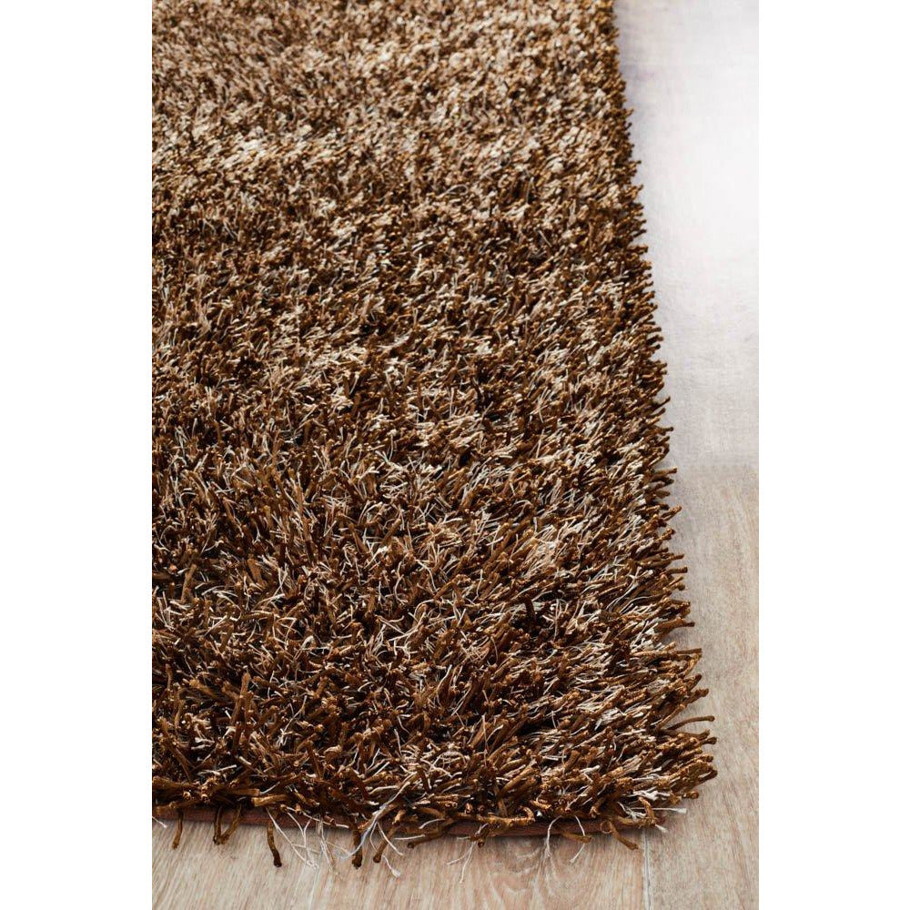 Barcelona Soft Shag Rug Brown Beige - Rugs Of Beauty - 4