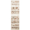 Caliente 320 Rust Bone Multi Coloured Diamond Patterned Traditional Runner Rug - Rugs Of Beauty - 1
