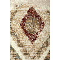 Caliente 320 Rust Bone Multi Coloured Diamond Patterned Traditional Runner Rug - Rugs Of Beauty - 8