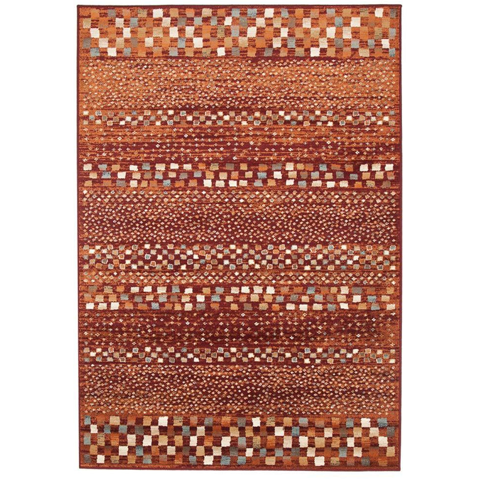 Caliente 322 Earth Red Rust Multi Coloured Patterned Traditional Rug ...