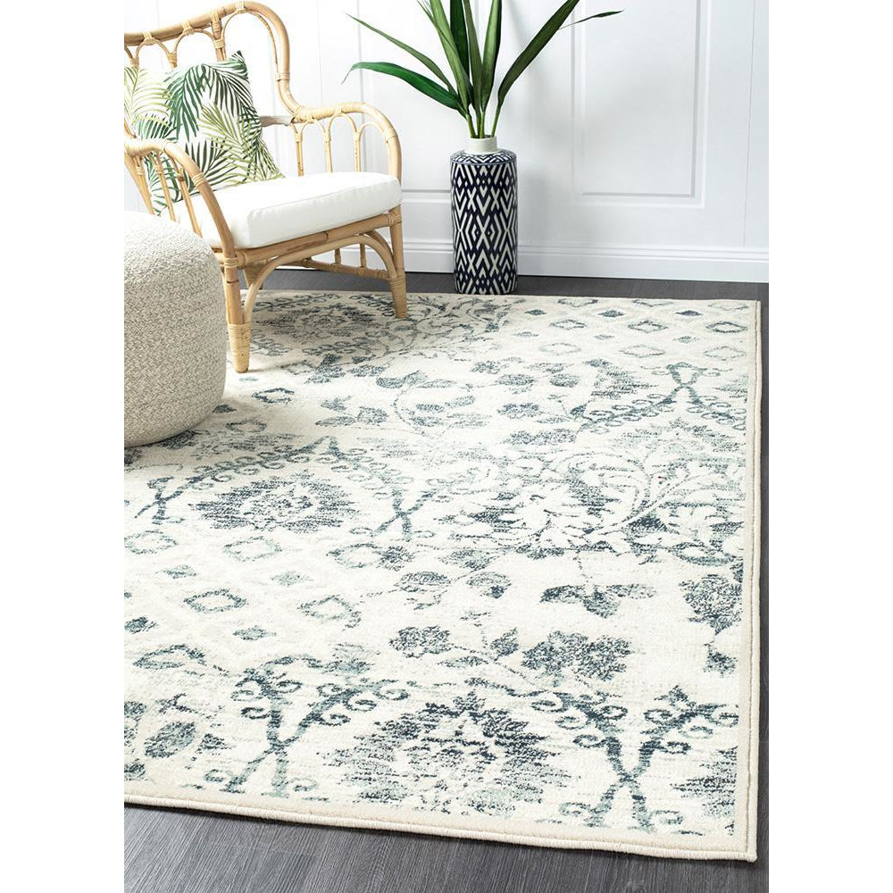Caliente 323 Blue Bone Multi Coloured Patterned Traditional Rug - Rugs Of Beauty - 7