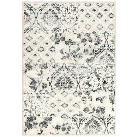 Caliente 323 Blue Bone Multi Coloured Patterned Traditional Rug - Rugs Of Beauty - 1