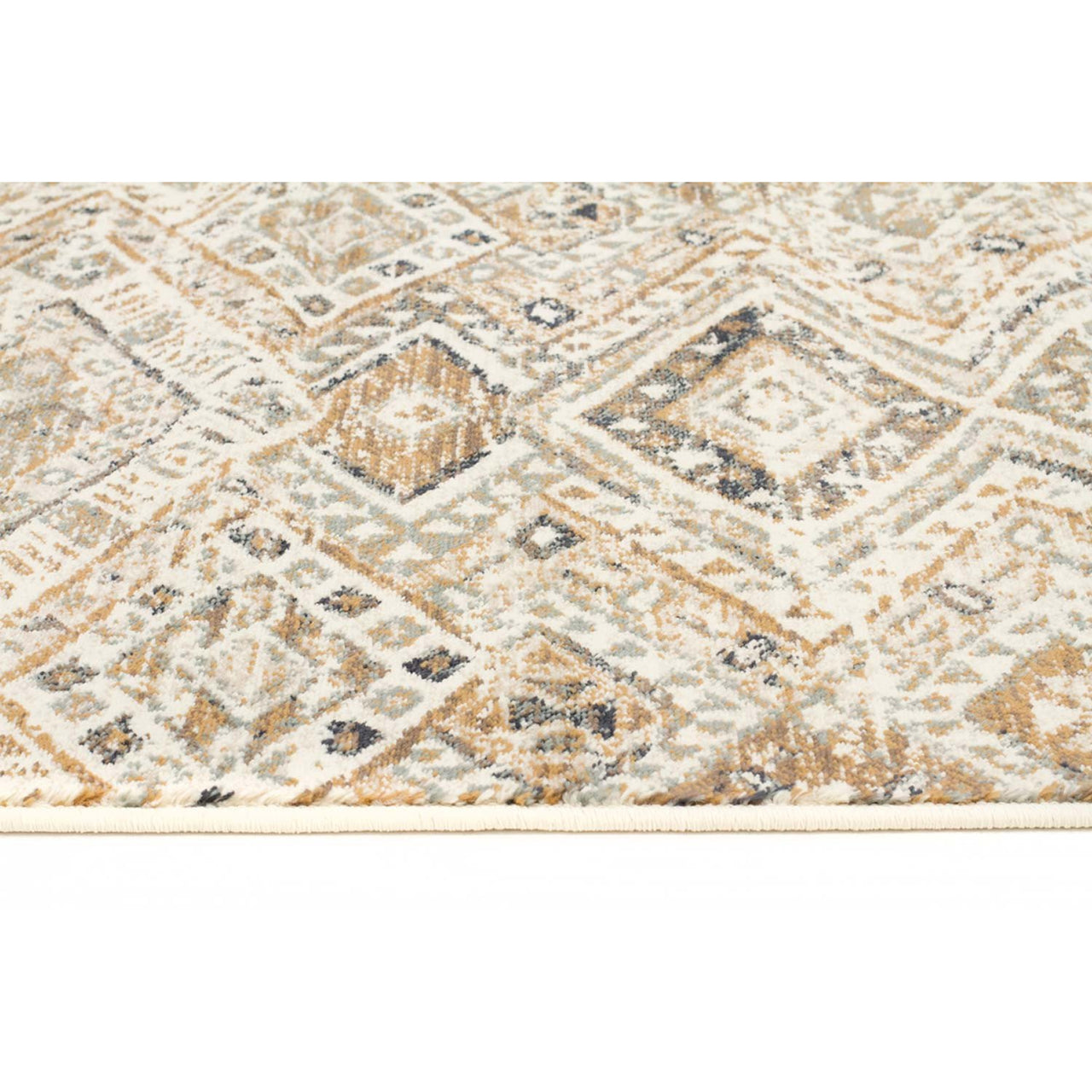 Caliente 324 Beige Earth Multi Coloured Patterned Traditional Runner Rug - Rugs Of Beauty - 3