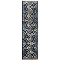 Caliente 325 Navy Blue Multi Coloured Patterned Traditional Rug - Rugs Of Beauty - 8