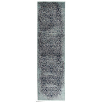 Caliente 326 Denim Blue Multi Coloured Patterned Traditional Runner Rug - Rugs Of Beauty - 1