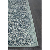 Caliente 326 Denim Blue Multi Coloured Patterned Traditional Runner Rug - Rugs Of Beauty - 3
