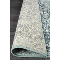 Caliente 326 Denim Blue Multi Coloured Patterned Traditional Runner Rug - Rugs Of Beauty - 6