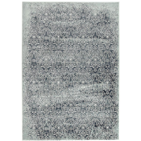 Caliente 326 Denim Blue Multi Coloured Patterned Traditional Rug - Rugs Of Beauty - 1