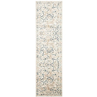 Caliente 327 Bone Multi Coloured Patterned Faded Traditional Runner Rug - Rugs Of Beauty - 1