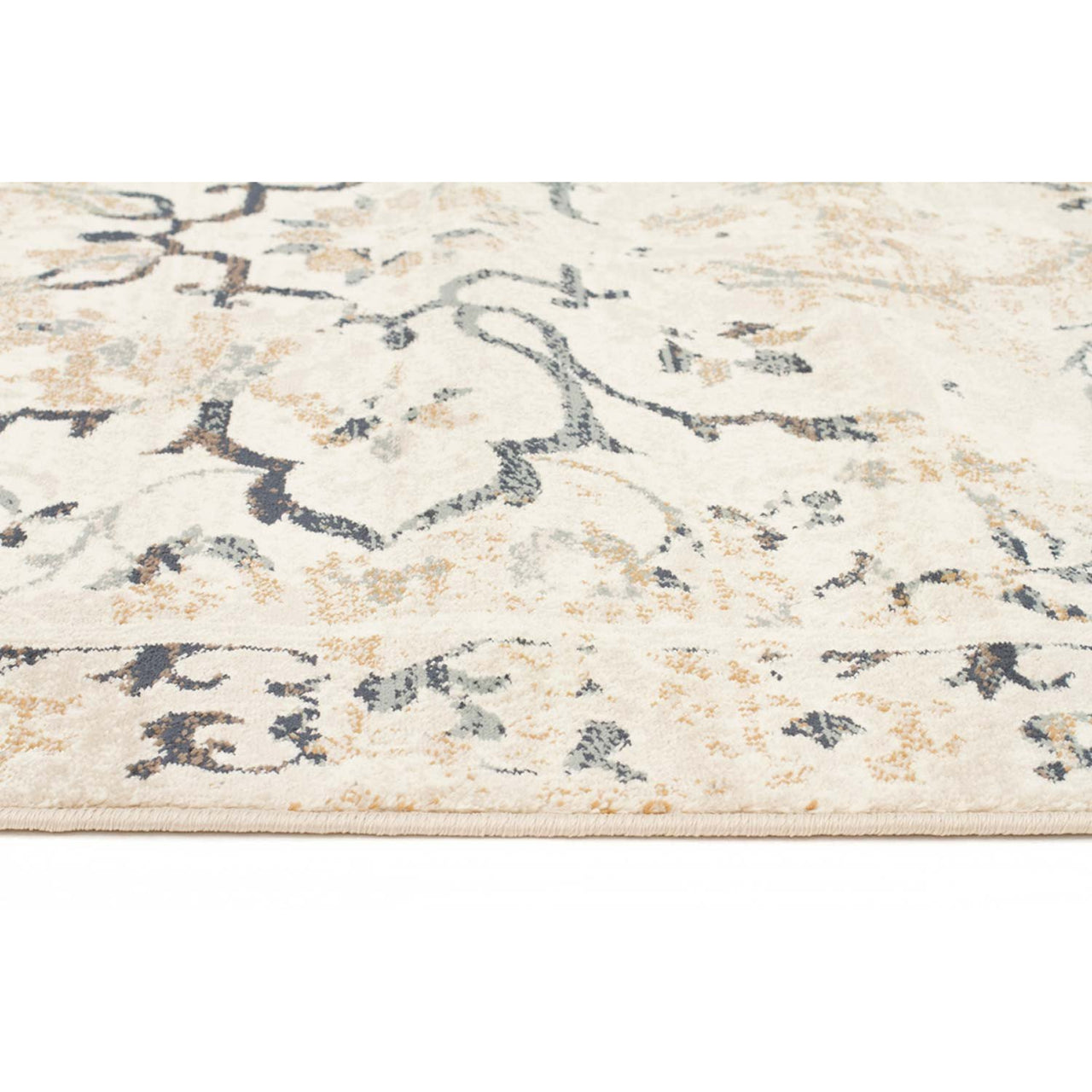 Caliente 327 Bone Multi Coloured Patterned Faded Traditional Runner Rug - Rugs Of Beauty - 3