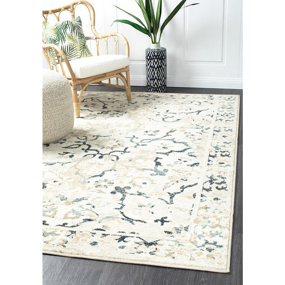 Caliente 327 Bone Multi Coloured Patterned Faded Traditional Rug - Rugs Of Beauty - 12