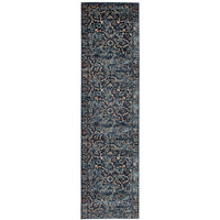 Caliente 328 Navy Blue Multi Coloured Patterned Traditional Runner Rug - Rugs Of Beauty - 1