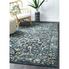 Caliente 328 Navy Blue Multi Coloured Patterned Faded Traditional Rug - Rugs Of Beauty - 2