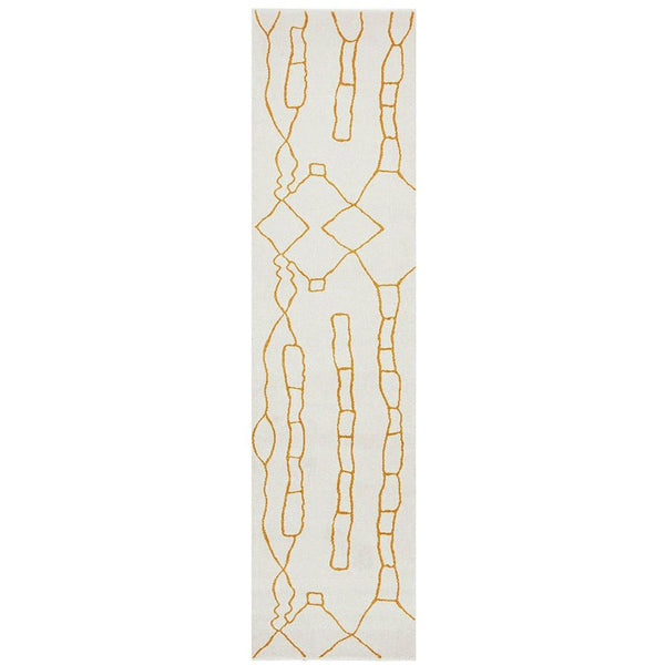 Verona 1421 Gold Modern Runner Rug - Rugs Of Beauty - 1
