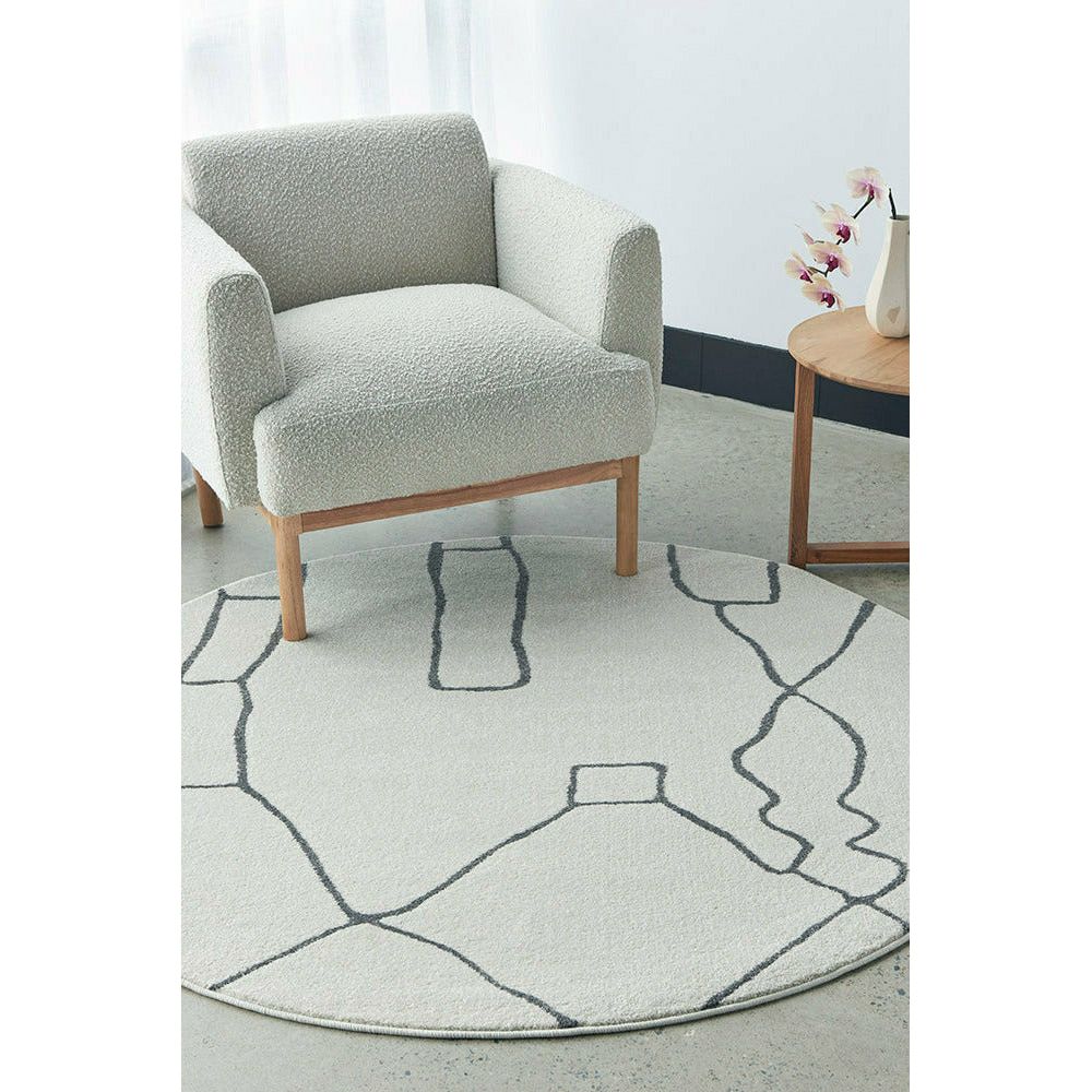 Verona 1422 Grey Modern Round Rug - Rugs Of Beauty - 2