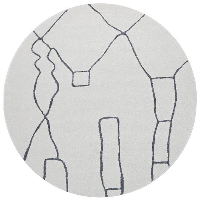 Verona 1422 Grey Modern Round Rug - Rugs Of Beauty - 1