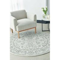 Verona 1423 Grey Vine Patterned Modern Round Rug - Rugs Of Beauty - 2
