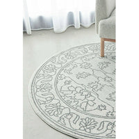 Verona 1423 Grey Vine Patterned Modern Round Rug - Rugs Of Beauty - 4