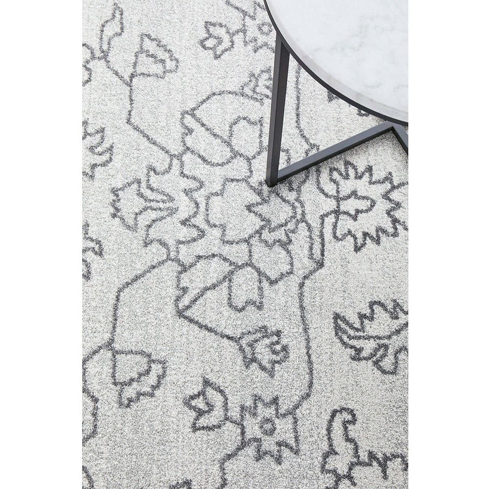 Verona 1423 Grey Vine Patterned Modern Rug - Rugs Of Beauty - 6