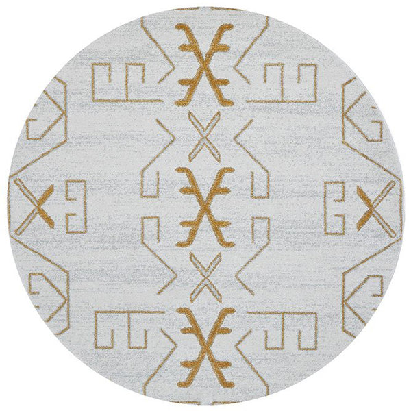 Verona 1424 Gold Modern Round Rug - Rugs Of Beauty - 1