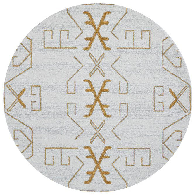 Verona 1424 Gold Modern Round Rug - Rugs Of Beauty - 1