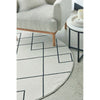 Verona 1426 Cream Black Geometric Pattern Modern Round Rug - Rugs Of Beauty - 3