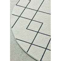 Verona 1426 Cream Black Geometric Pattern Modern Round Rug - Rugs Of Beauty - 4