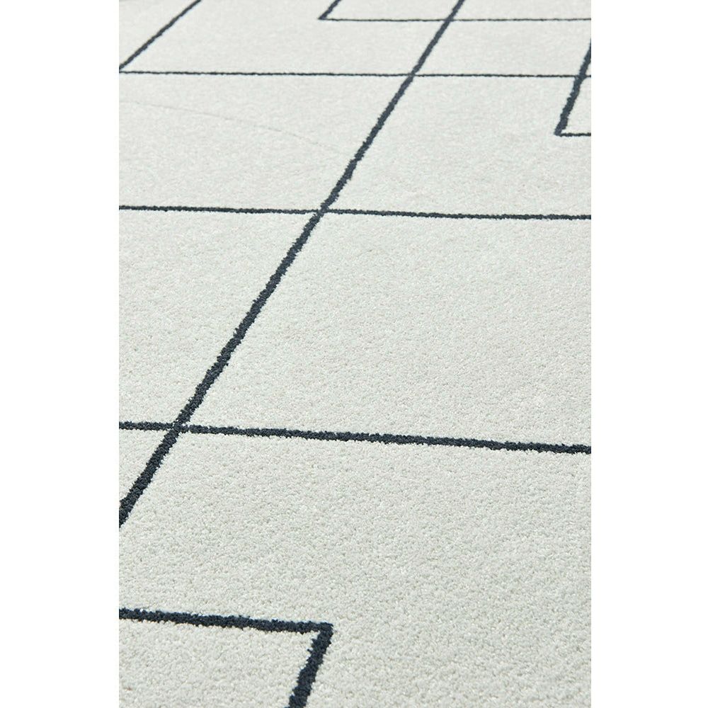 Verona 1426 Cream Black Geometric Pattern Modern Round Rug - Rugs Of Beauty - 5